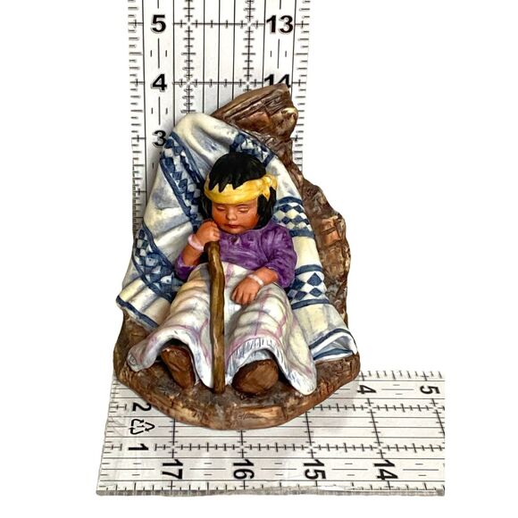Gregory Perillo “Siesta” 1983 Figurine 4" Native American Vintage Sculpture - Picture 7 of 7